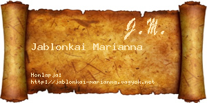 Jablonkai Marianna névjegykártya