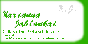 marianna jablonkai business card